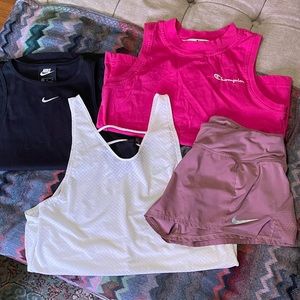 Nike and champion workout set